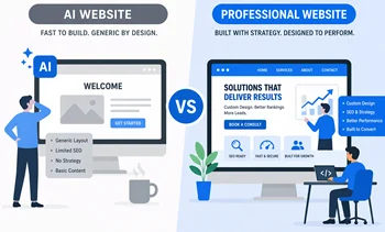 AI web design versus professional web design